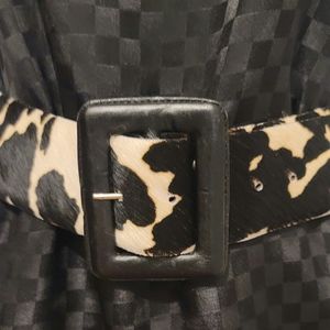 REAL BLACK/WHITE PONY HAIR BELT